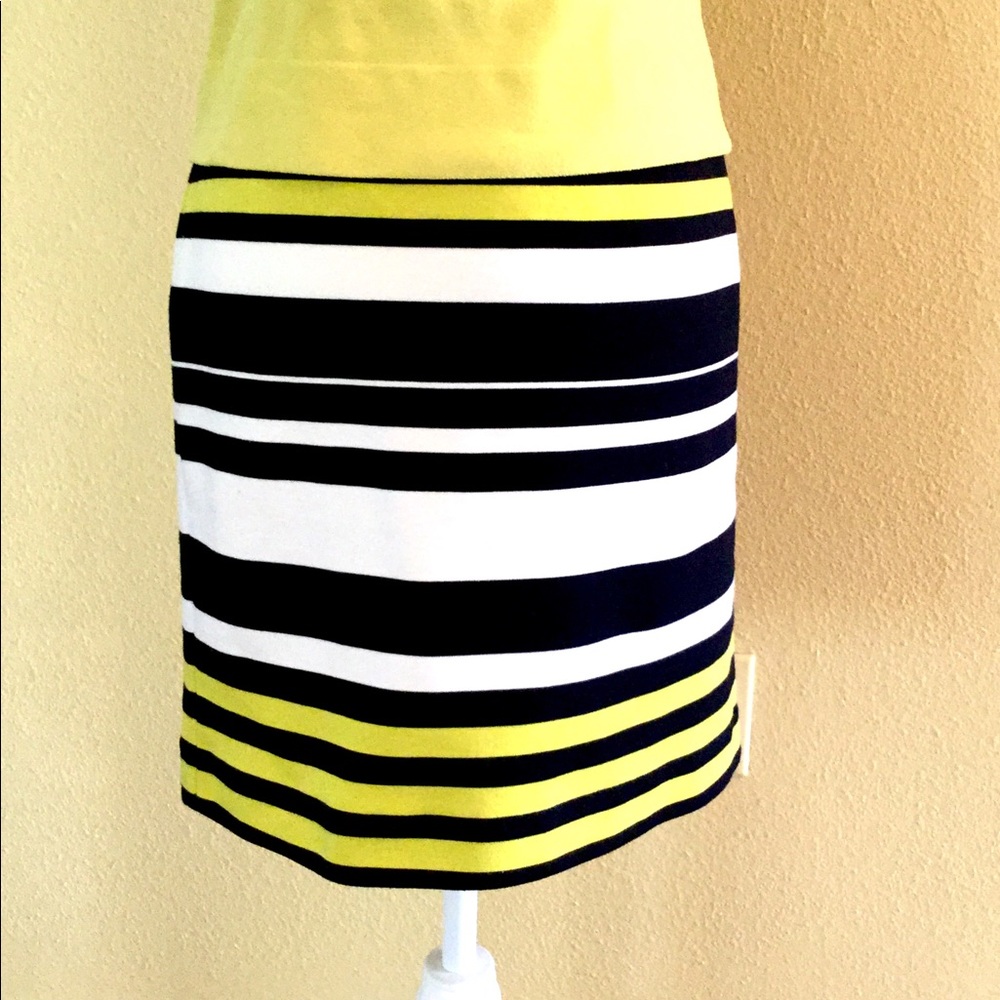ANN TAYLOR STRIPED PENCIL SKIRT